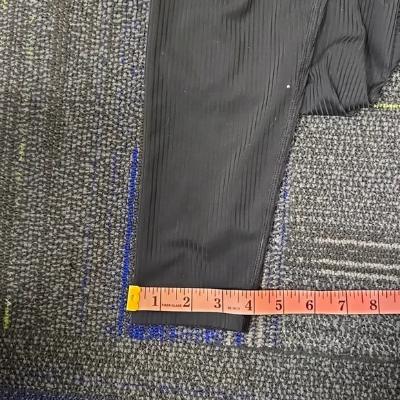 Girlfriend Collective-FLAWED-Black Ribbed Stretch High Rise Leggings-Size Medium - Picture 16 of 16